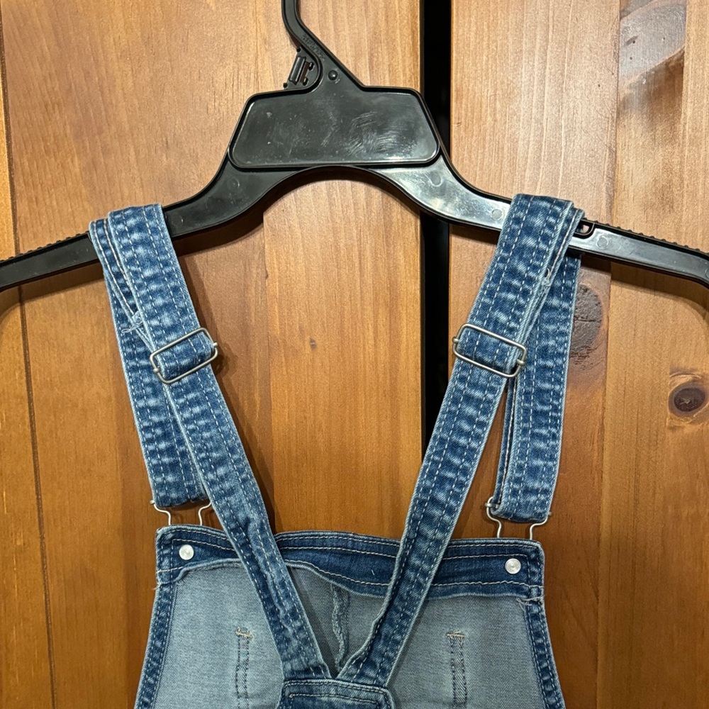 YMI — Blue Denim Overall Cut-Off Shorts - Picture 4 of 12